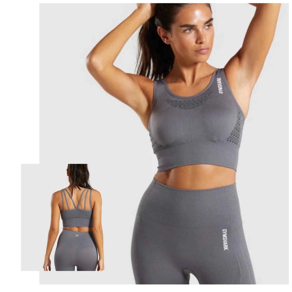 Gymshark Energy+ Seamless Crop Top
Sports Bra Gray Size XS